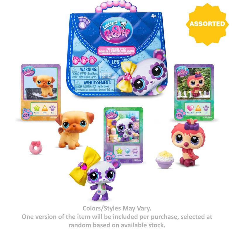 Littlest Pet Shop مجموعة شخصيات مفاجأة الحيوانات الأليفة من سلسلة ليتلست بيت شوب 4 (6.35 سم، عبوة من 3، متنوعة) - Image 1