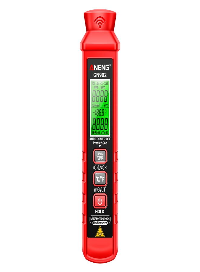 ANENG GN902 Handheld Electromagnetic Radiation Tester Digital Portable LCD X Ray Testing Meter Electric Field Magnetic Field Temperature Multifunctional Detector Home Office Radiation - Image 1