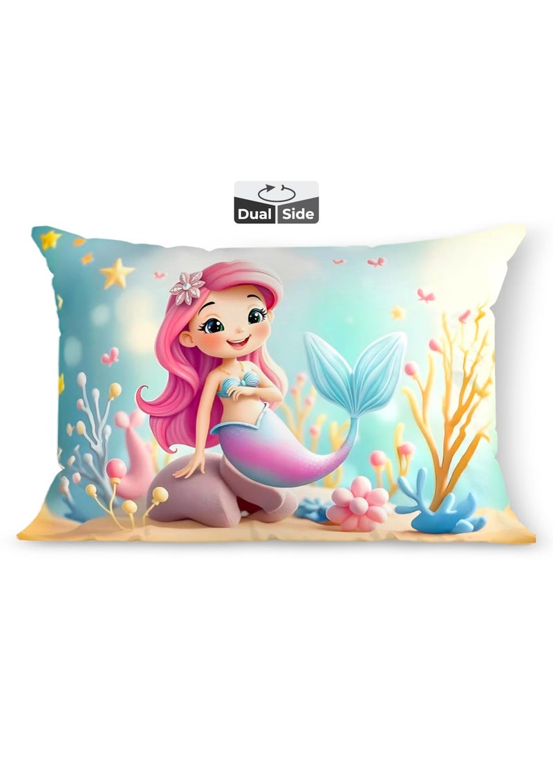 Brizberry Brizberry Baby Kids Pillow Cushion for 3 Years to 8 Years Super Soft Fabric Princess Animal Cartoon Prints 12x18 inches Design 11 