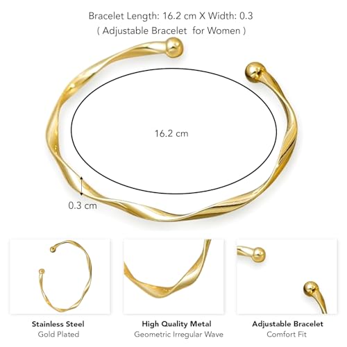Peora Gold Plated Fancy Kada Bracelet Fashion Jewellery for Women & Girls - Image 4