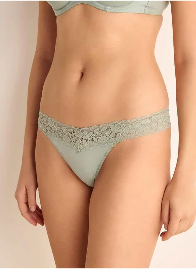 فاف Lace Detail Thongs