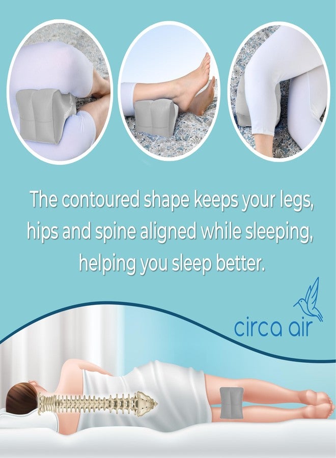 Circa Air وسادة ركبة قابلة للنفخ من سيركا - للذين ينامون على الجانب، وسادة ركبة للسفر بين الساقين للنوم، وسادة لتخفيف آلام العصب الوركي، خفيفة ومضغوطة - Image 4