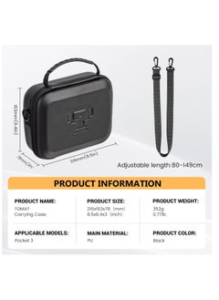 Anmi Carrying Case for DJI Osmo Pocket 3, Portable PU Storage Protective Bag for DJI Osmo Pocket 3 Creator Combo Accessories with shoulder straps[Case Only]  - Image 5