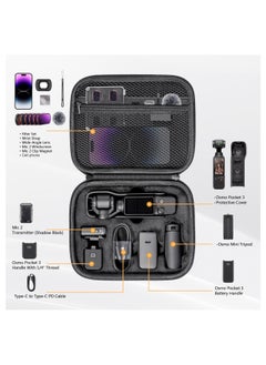 Anmi Carrying Case for DJI Osmo Pocket 3, Portable PU Storage Protective Bag for DJI Osmo Pocket 3 Creator Combo Accessories with shoulder straps[Case Only]  - Image 3