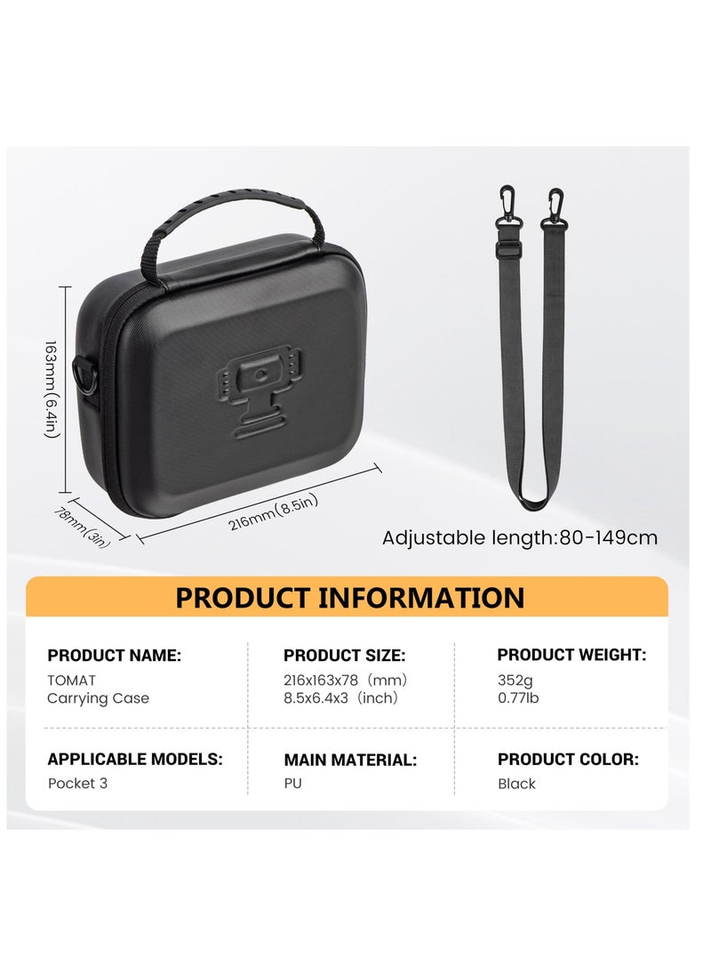 Anmi - Carrying Case for DJI Osmo Pocket 3, Portable PU Storage Protective Bag for DJI Osmo Pocket 3 Creator Combo Accessories with shoulder straps[Case Only] - Image 1