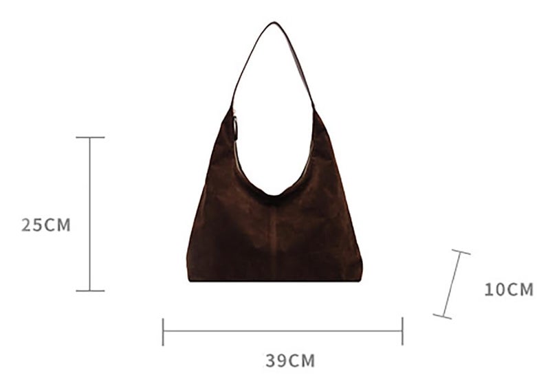 Pocadri Womens Fashion Suede Shoulder Bags Large Tote Bag Retro Purse Handbag Casual Work Ladies Top Handle Satchel - Image 5