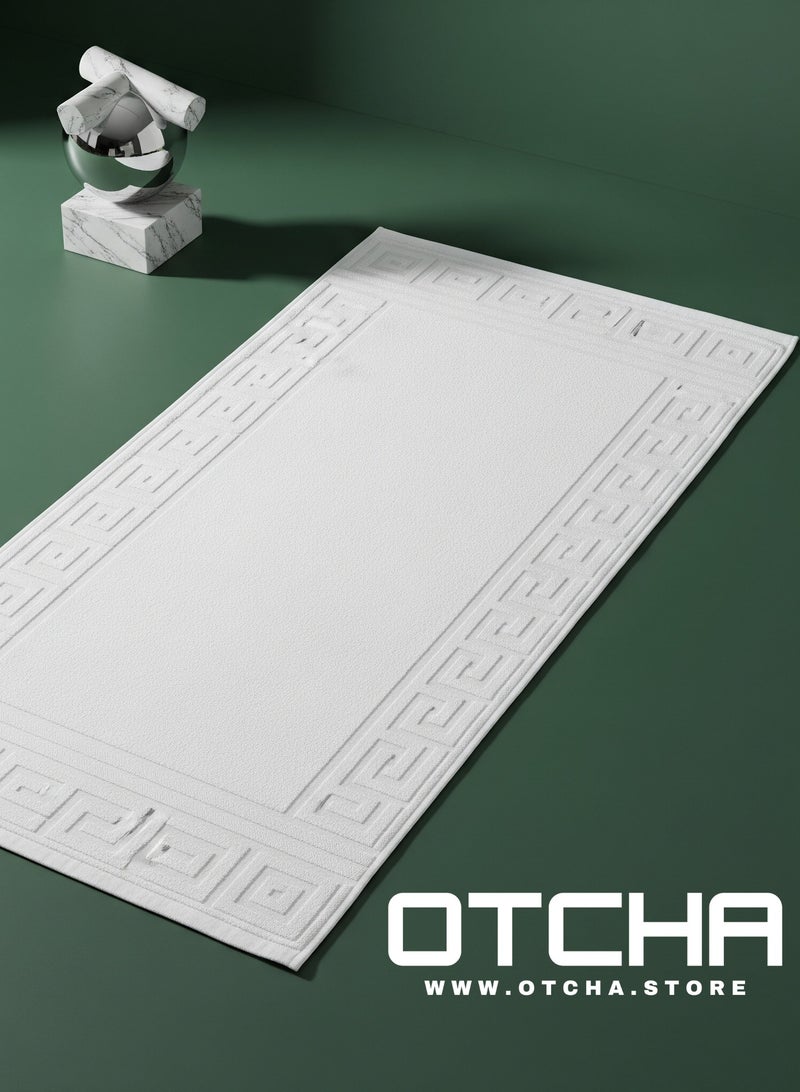 دواسات حمام بيضاء 100% قطن 50 × 90 / 400 غرام - للشقق الفندقية والمنازل والفنادق  - Image 3