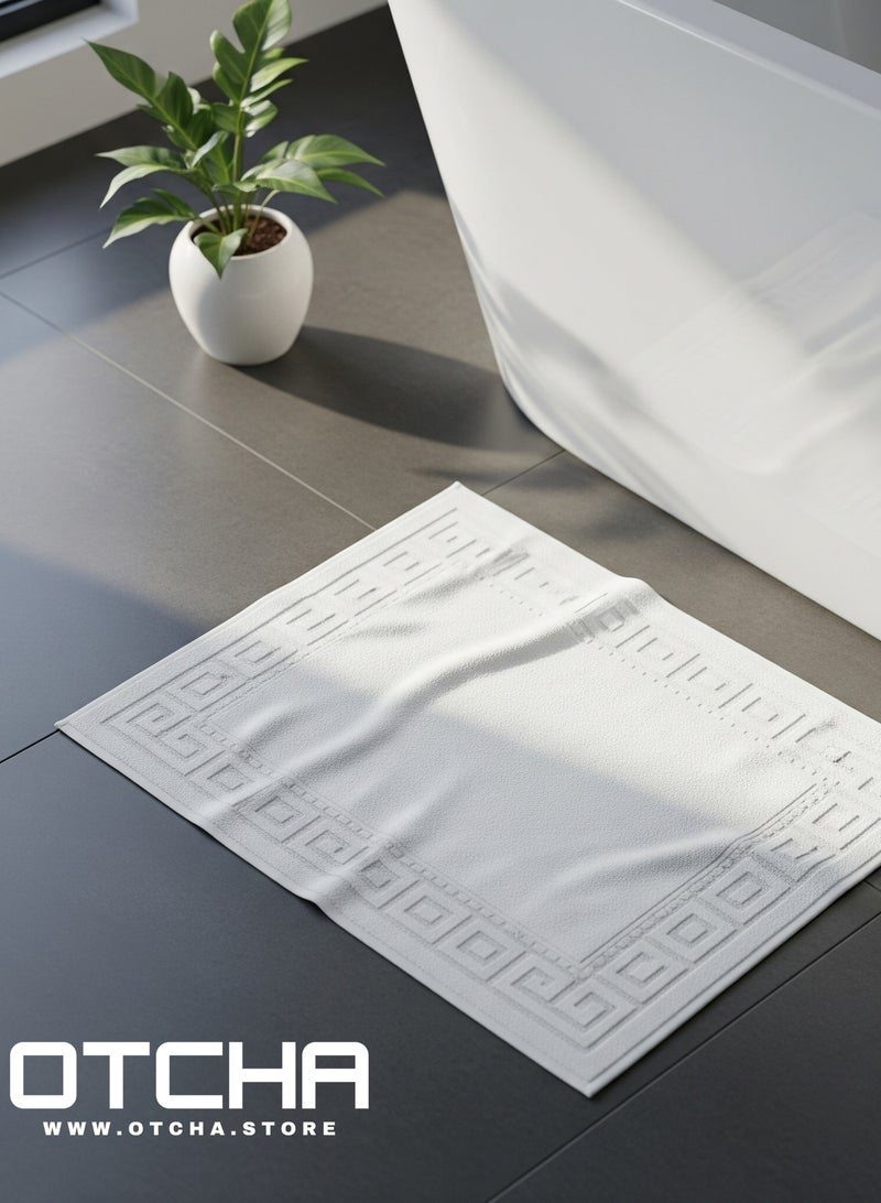 دواسات حمام بيضاء 100% قطن 50 × 90 / 400 غرام - للشقق الفندقية والمنازل والفنادق  - Image 4