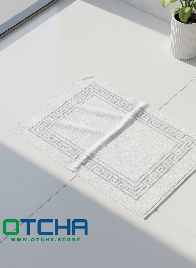 دواسات حمام بيضاء 100% قطن 50 × 90 / 400 غرام - للشقق الفندقية والمنازل والفنادق  - Image 5