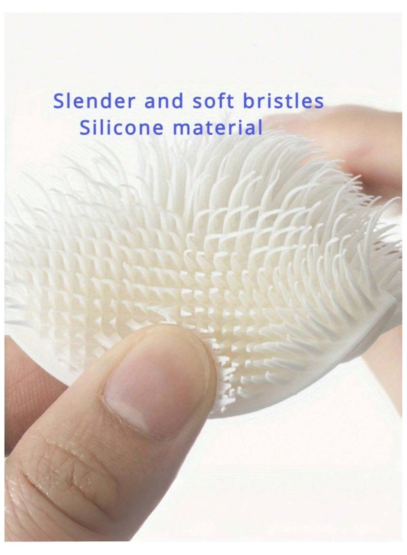 ساكن فرشاة تنظيف سيليكون 2 في 1 برأس - مقبض طويل - Image 5