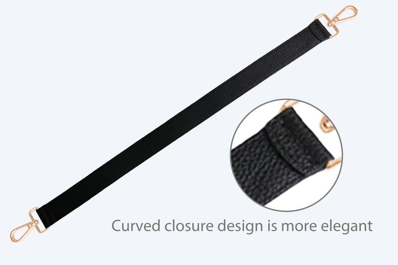 Live Up 24.8  Leather Replacement Strap For Handbags With Metal Buckles(Black-Gold Hardware) - Image 3