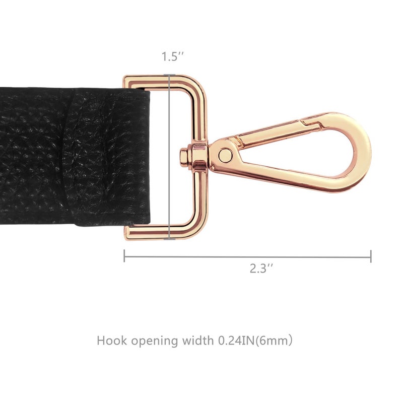 Live Up 24.8  Leather Replacement Strap For Handbags With Metal Buckles(Black-Gold Hardware) - Image 4