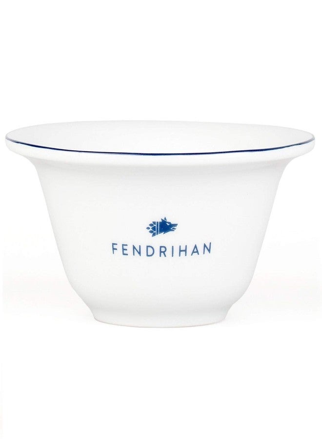 Fendrihan Porcelain Shaving Bowl, Hand-Painted Dark Blue Rim - Image 1