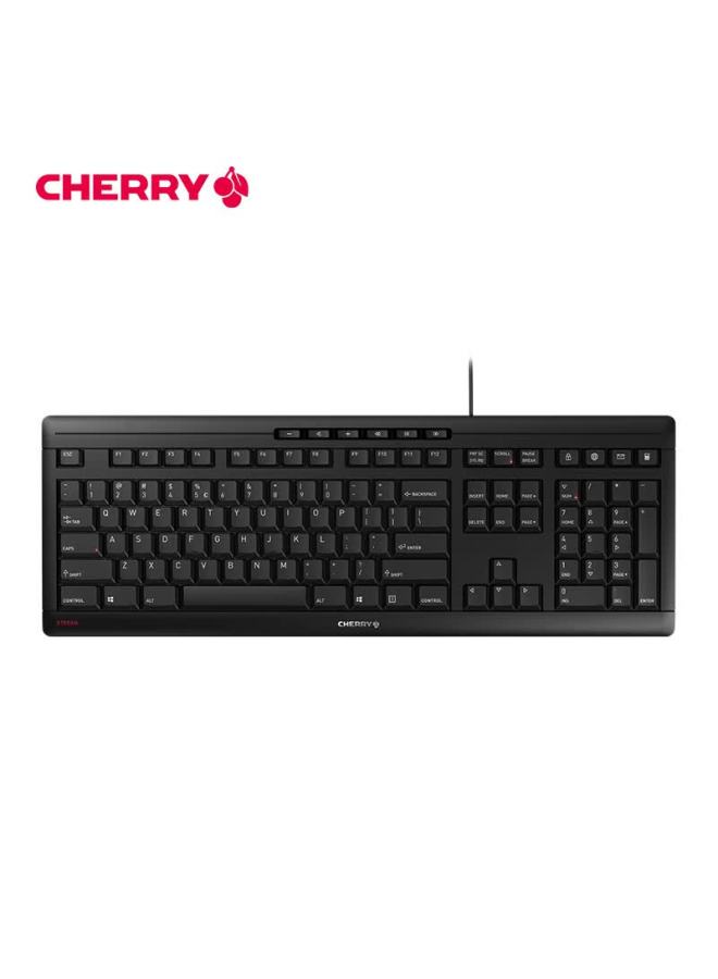 Cherry لوحة مفاتيح سلكية صامتة بتصميم مات من شيري ستريم للمكتب والأعمال والمنزل مع مفتاح سكين 10 وظائف باللون الأسود - Image 1