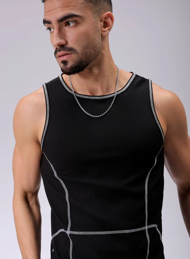 شركة المرآب الهندية Men Slim Fit Textured Round Neck Tshirt