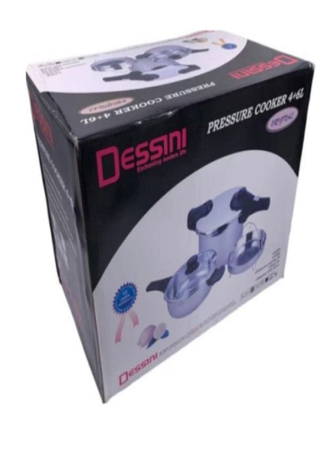 DESSINI - DESSINI-ITALY Stainless Steel 2pcs Pressure Cooker Set - Image 1