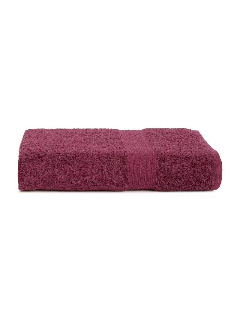 CREEVA Classic Cotton Bath Towel, 545 GSM, 70x140 cm - Deep Wine - Image 1