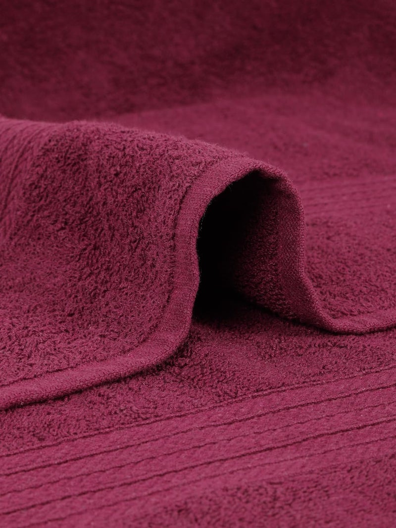 CREEVA Classic Cotton Bath Towel, 545 GSM, 70x140 cm - Deep Wine - Image 5