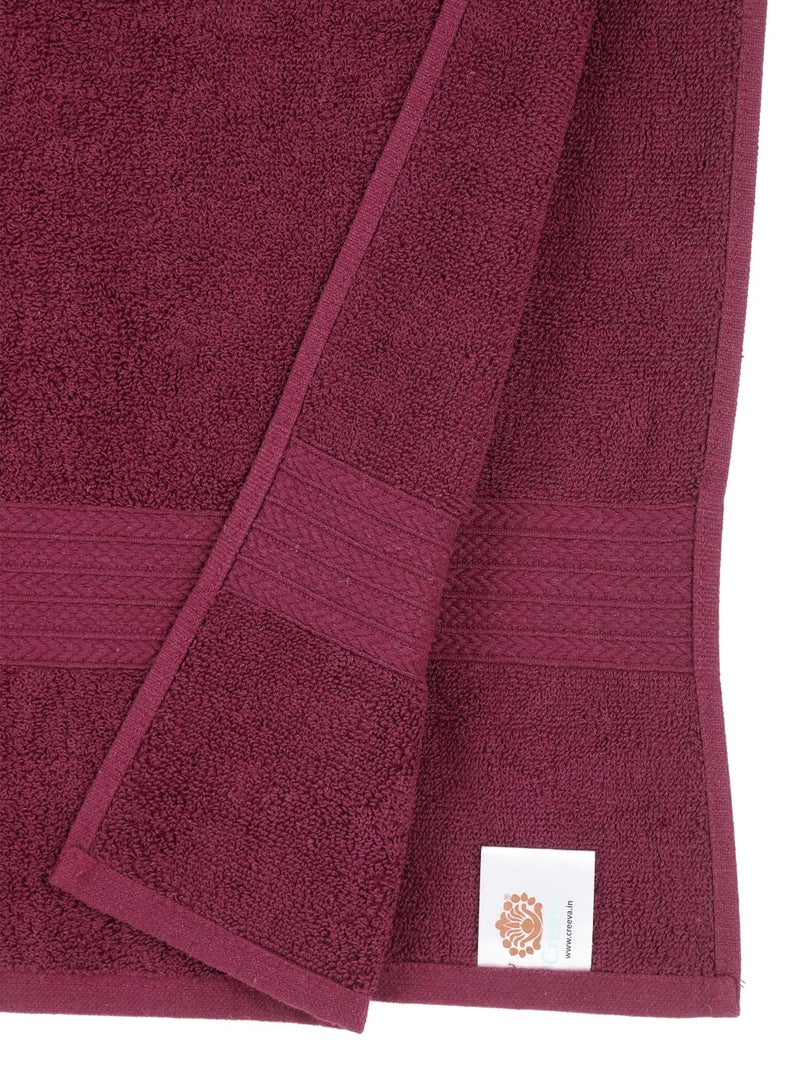 CREEVA Classic Cotton Bath Towel, 545 GSM, 70x140 cm - Deep Wine - Image 4