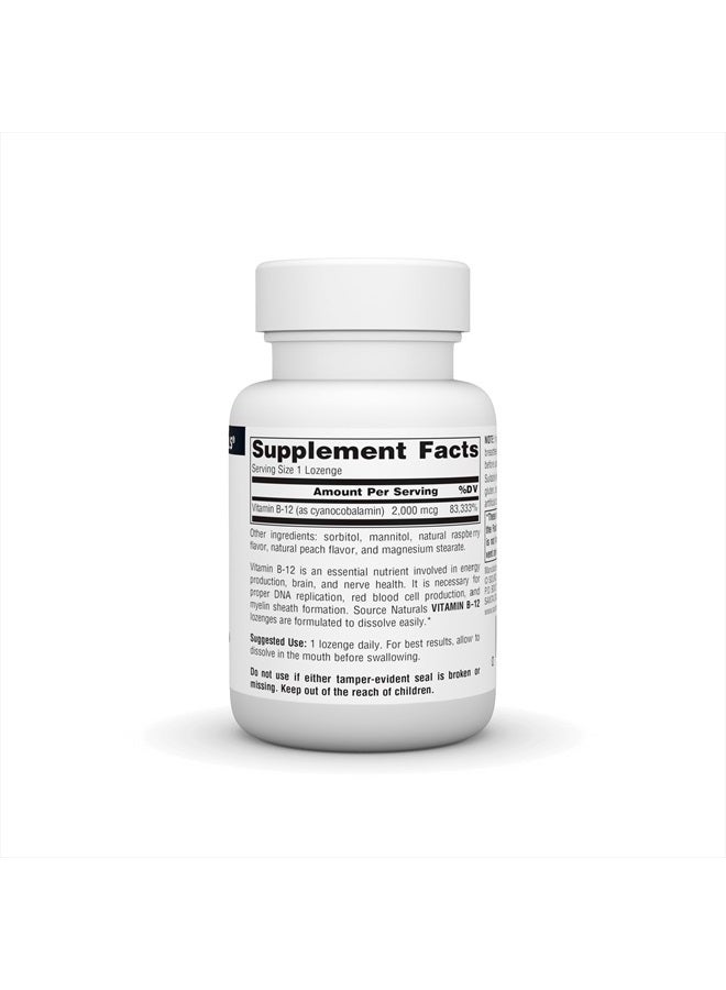 Source Naturals Vitamin B-12, 2000 mcg Supports Energy Production - 50 Lozenges - Image 2