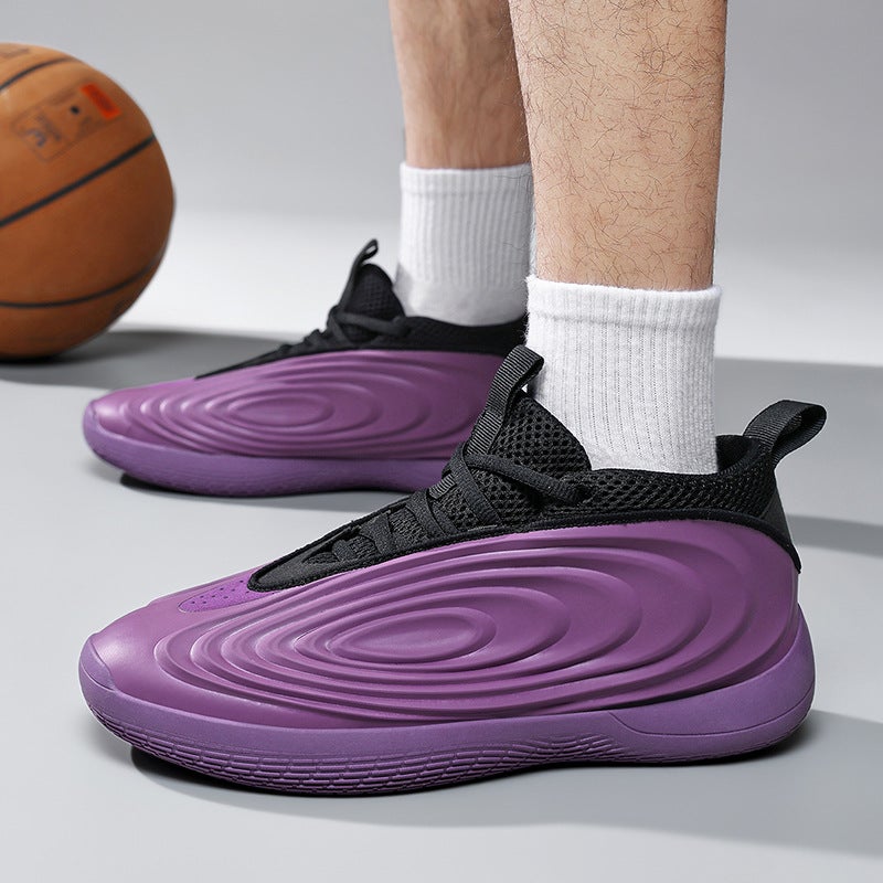 Cushioned Professional Basketball Shoes 2026 Summer Unisex Cyber Purple Low-Top Comfortable Wear-Resistant Training Sneakers - Image 2