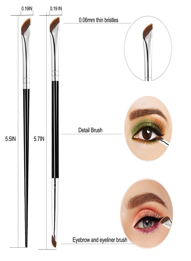ELESDA Eyeliner Brush, Fine Angled Eyeliner Brush, Ultra Thin Precision Slanted Flat Eyeliner Makeup Brushes Set for Eye liner Eye brow Eyebrow Brushes, 5 PCS - Image 4