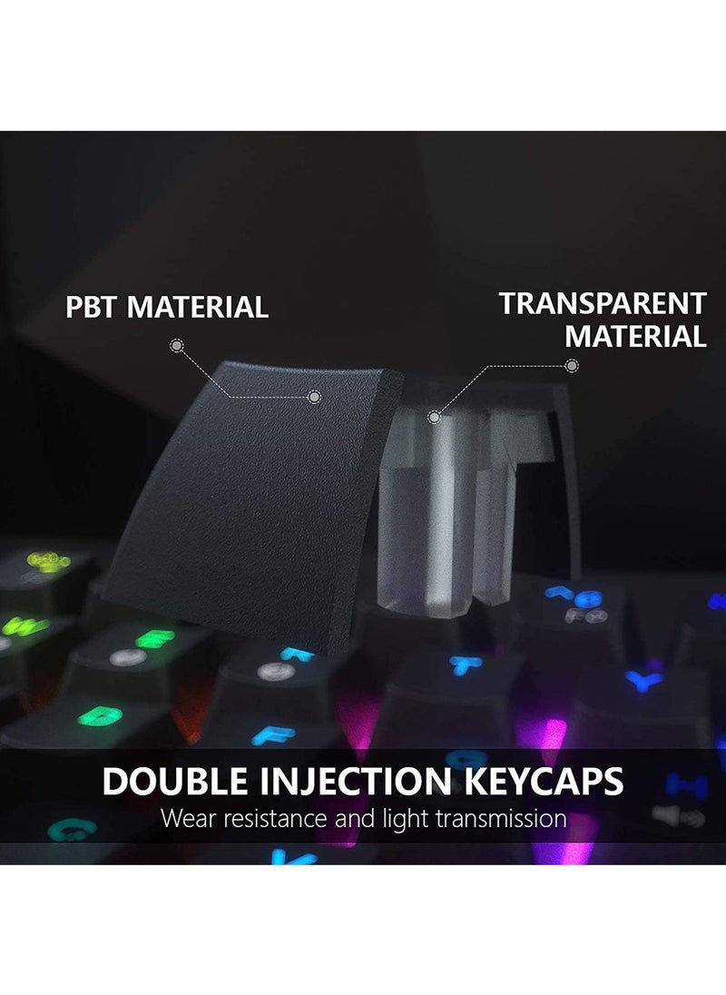Rock Pow - 87 Keys Mechanical Gaming Keyboard USB Wired Keyboard Ergonomic Computer Keyboard with RGB LED Backlit Anti-ghosting Splash-Proof Ideal for PC/Mac - Image 1