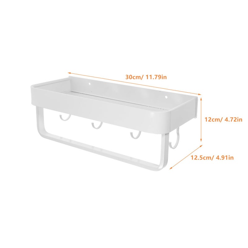 Aluminum Wall Mounted Towel Rack Shelf Non Punching For Bathroom Kitchen Storage - Image 3