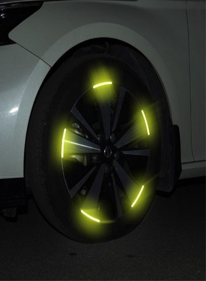 DXMWWTP 42Pcs Reflective Stickers, Reflective Helmet Bicycle Sticker, Driveway Reflectors, BikeReflective Tape, NightSafety Stickers for Bicycle, Motorcycle, Scooter, 8 Shapes (Fluorescent Yellow-Green) - Image 4