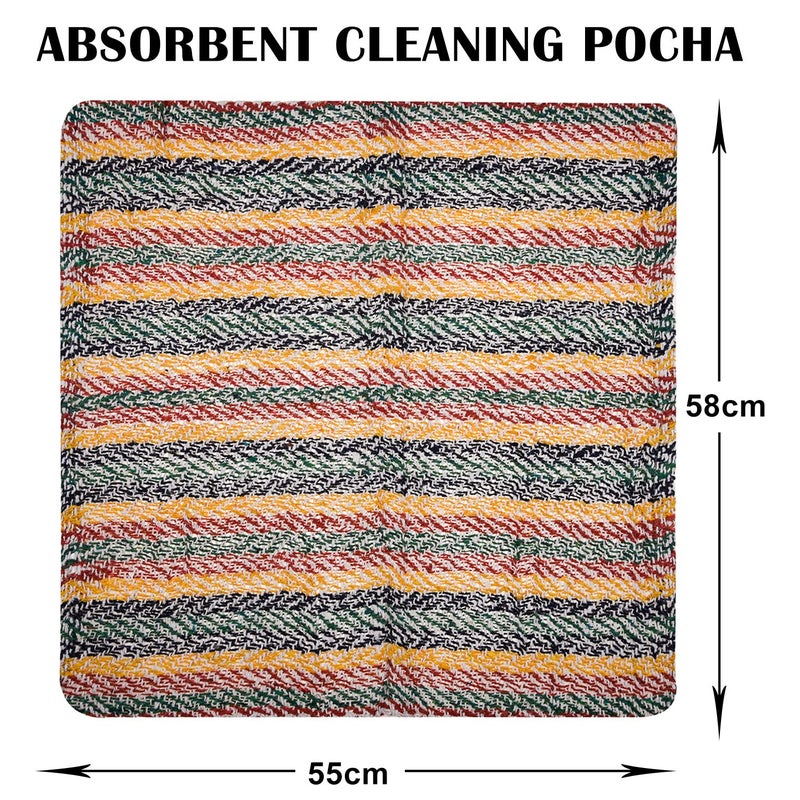 Kuber Industries Floor Cleaning Pocha Multi Lining Duster Cloth Cotton Reusable Sweeping Cloth for Home Kitchen 22x22 Inch Pack of 3 Multicolor - Image 3