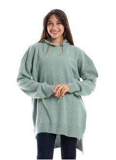 Andora Slip On Heather Mint Green Hooded Pullover  - Image 1