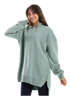 Andora Slip On Heather Mint Green Hooded Pullover  - Image 2