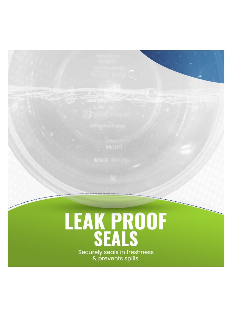 إس إن إتش باكينج SNH تعبئة 12 عبوة من الحاويات البلاستيكية الدائرية الشفافة بسعة 250 مل، آمنة للاستخدام في الميكروويف، مع أغطية – مثالية لتحضير الوجبات، تخزين الطعام، وقابلة لإعادة الاستخدام أو الاستخدام مرة واحدة. - Image 3