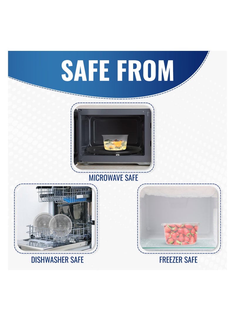 إس إن إتش باكينج SNH تعبئة 12 عبوة من الحاويات البلاستيكية الدائرية الشفافة بسعة 250 مل، آمنة للاستخدام في الميكروويف، مع أغطية – مثالية لتحضير الوجبات، تخزين الطعام، وقابلة لإعادة الاستخدام أو الاستخدام مرة واحدة. - Image 5