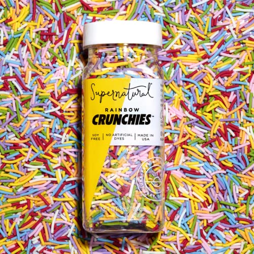 Supernatural Rainbow Crunchies Natural Sprinkles by Supernatural, Made in USA, No Artificial Dyes, Soy Free, Gluten Free, Vegan, 3oz - Image 1