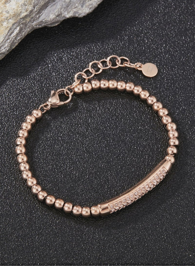 زنك سوار نسائي من زينك من الفولاذ المقاوم للصدأ باللون الوردي الذهبي | ZFBR003RG - Image 4