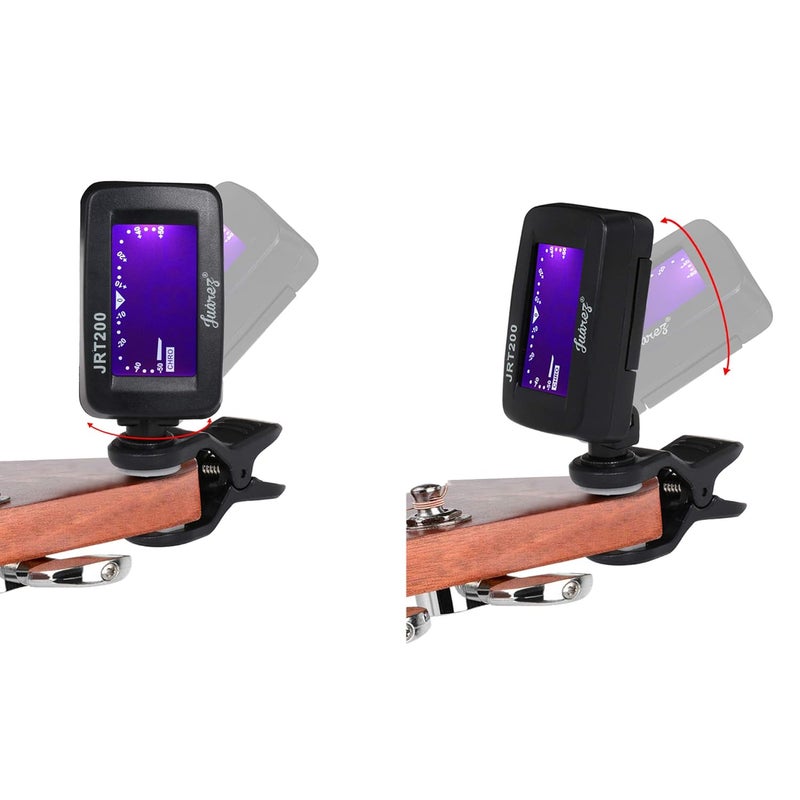 Juarez JRT200 Digital LCD Guitar Bass Violin Ukulele Clip On Tuner - Image 3
