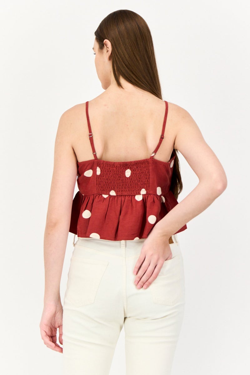 ONLY بلوزة بدون أكمام بتصميم نقاط البولكا على شكل قلب للنساء، متعددة الألوان - Image 2