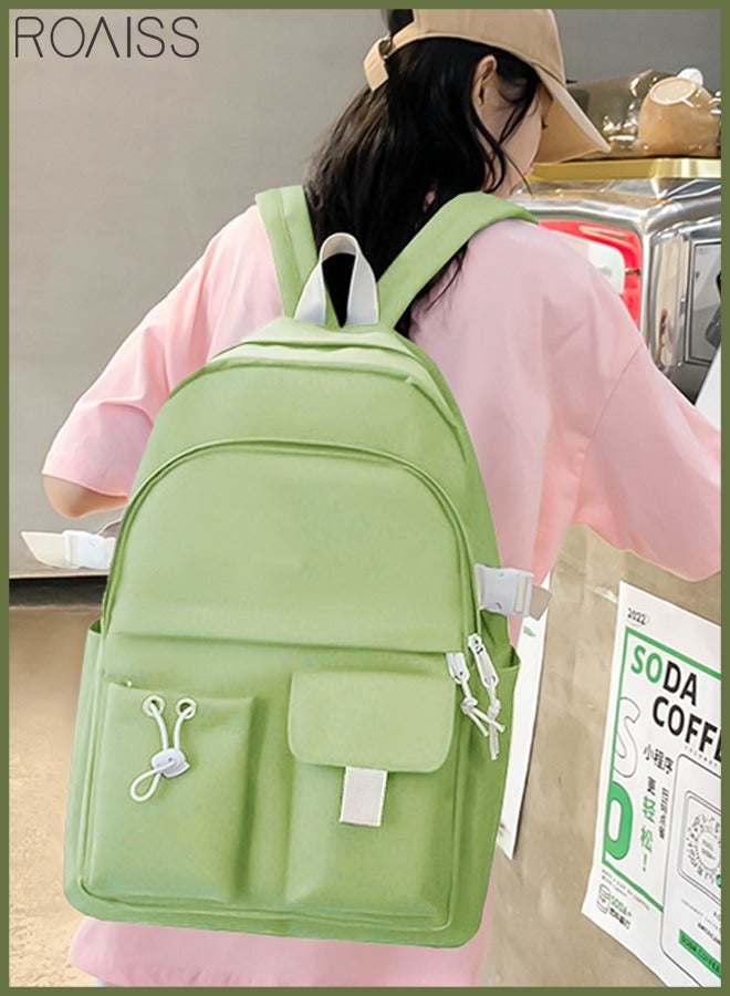 roaiss 4 Pcs Letter Graphic Colorblock Backpack Set Cute Sweet Large Capacity School Bag Bookbag Shoulder Totes Pencil Case for Kids Girls Middle School Students  - Image 3