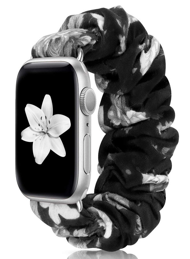 MEULOT Scrunchie Watch Bands for Women Compatible with Apple Watch Bands Series 9 Ultra 8 7 6 5 4 3 2 1 SE, Soft Elastic Replacement Wristband for iWatch Bands 38mm 40mm 41mm 42mm 44mm 45mm (BF 4S) - Image 1
