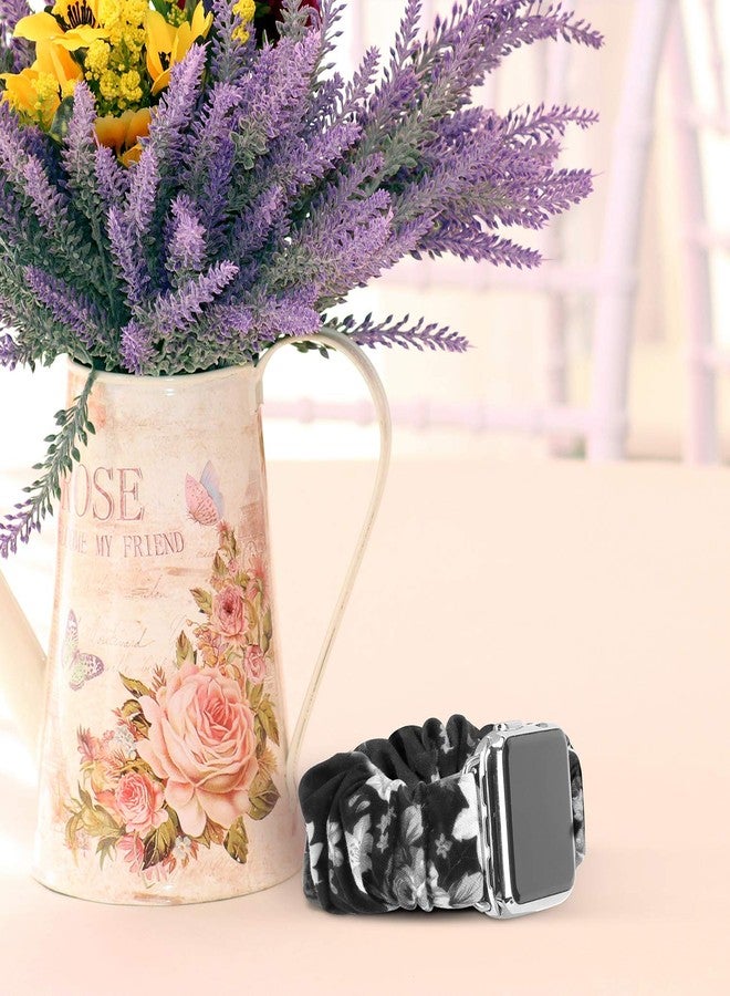 MEULOT Scrunchie Watch Bands for Women Compatible with Apple Watch Bands Series 9 Ultra 8 7 6 5 4 3 2 1 SE, Soft Elastic Replacement Wristband for iWatch Bands 38mm 40mm 41mm 42mm 44mm 45mm (BF 4S) - Image 4