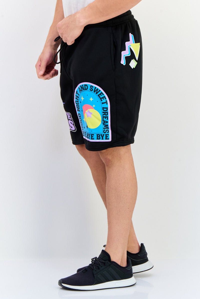 MEMBERS ONLY Men 9 Inseam Graphic Print Basic Shorts, Black - Image 2