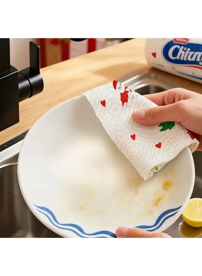 مناديل ورقية مطبوعة لعطلة عيد الميلاد 3 طبقات سميكة 40 ورقة قابلة للغسل للاستخدام الرطب والجاف - Image 3