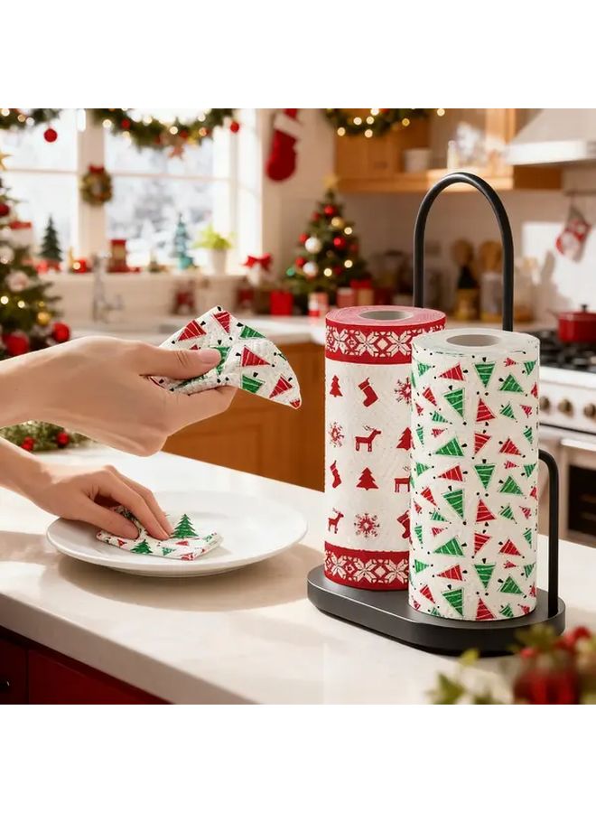 مناديل ورقية مطبوعة لعطلة عيد الميلاد 3 طبقات سميكة 40 ورقة قابلة للغسل للاستخدام الرطب والجاف - Image 2