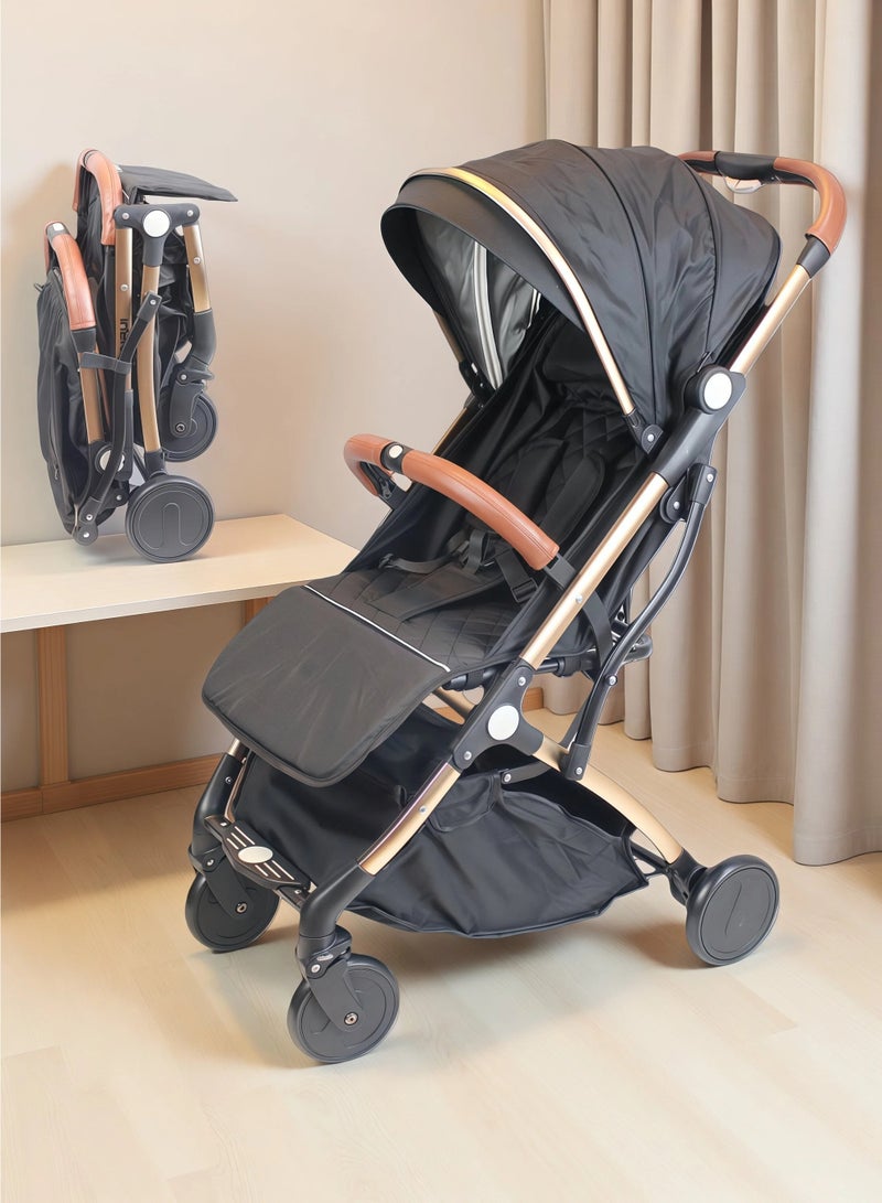 EASY FUTURE One-click Foldable Airplane Ready Travel Stroller Ultra Lightweight with Absorbent Multi Position Reclining Seat Adjustable Canopy Foldable Storage Basket NO.1104 - Image 1
