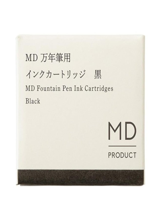 Midori 38080006 Fountain Pen, Cartridge for MD Fountain Pen, Black - Image 1
