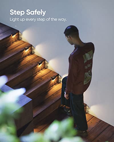 JACKYLED Solar Deck Lights 16 Pack Solar Fence Light Solar Powered Outdoor Step Light IP65 Waterproof LED Pathway Light for Deck Fence Railing Garden Patio StairYard, Black - Image 3