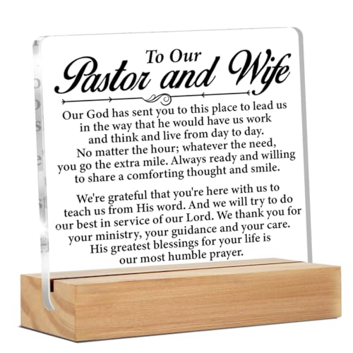 ZOSAN Pastor & Wife Appreciation Gifts - Clear Desk Decorative Sign - Acrylic Decor - Image 1