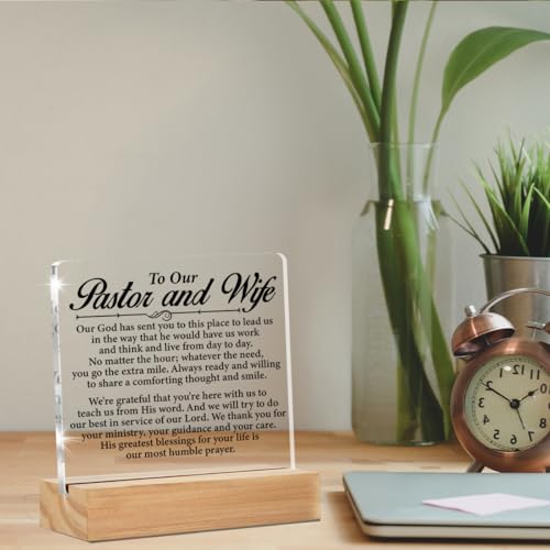 ZOSAN Pastor & Wife Appreciation Gifts - Clear Desk Decorative Sign - Acrylic Decor - Image 4