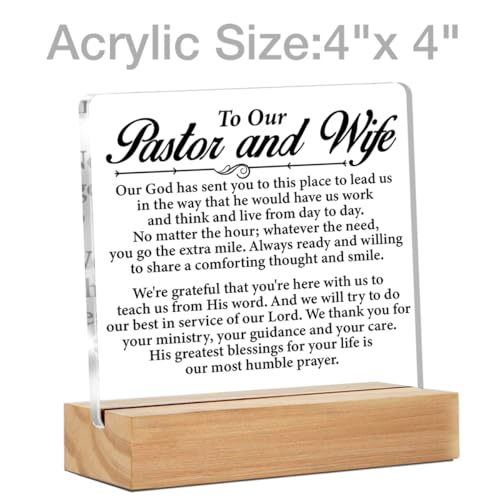 ZOSAN Pastor & Wife Appreciation Gifts - Clear Desk Decorative Sign - Acrylic Decor - Image 2